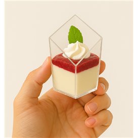 Transparent PS Diamond Portion Tasting Cup 60ml (20 Units) 