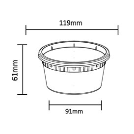 Plastic Deli Range Container in PP Transparent with Lid 360ml (40 Units)