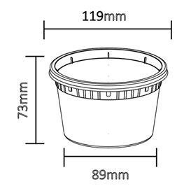 Plastic Deli Range Container in PP Transparent with Lid 480ml (240 Units)