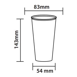 Transparent Shatterproof Reusable PP Cocktail Cup 470 ml (15 Units)