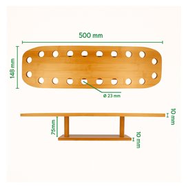 Bamboo Serving Cone Holder 20 slots (8 Units)