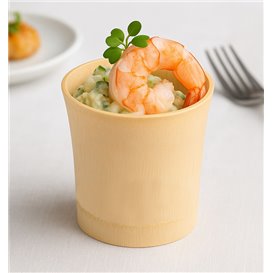 Natural Carved Bamboo Cup Reusable Catering 8,4x9,2x9cm (2 Units)