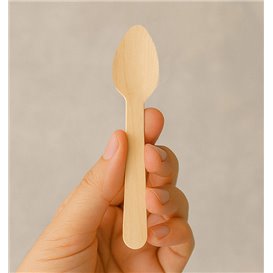 Wooden Taster Spoon Eco Disposable 11cm in box (1.200 Units)