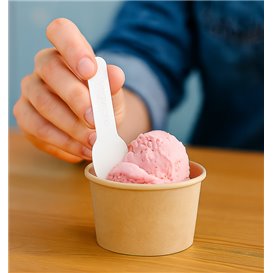 Paper Ice Cream Spoon Compostable White 9cm (2.000 Units)