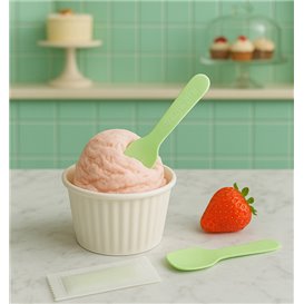 Paper Ice Cream Spoon Wrapped Assorted Colours 'Tutti Frutti' 9cm (500 Units)