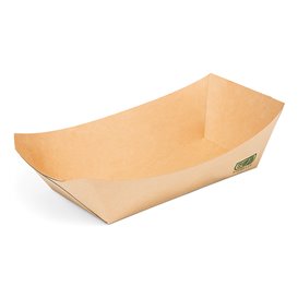 Bamboo Paper Food Tray Kraft 350ml 16,5x12x4,4cm (1000 Units)