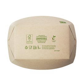 Bamboo Paper Food Tray Kraft 700ml 20,5x15x5,2cm (125 Units)