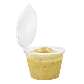 PP Plastic Souffle Cup with Hinged Lid Round 120ml (50 Units)