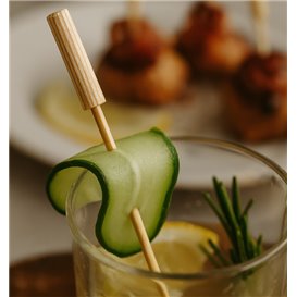 Bamboo Food Picks Cylinder 7cm (100 Units)