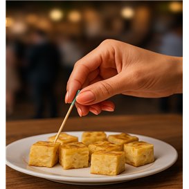 Bamboo Food Picks Turquoise Tip 7cm (3.600 Units)