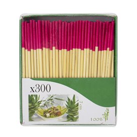 Bamboo Food Picks Fuchsia Tip 7cm (300 Units)