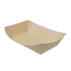 Bamboo Paper Food Tray Kraft 700ml 20,5x15x5,2cm (125 Units)