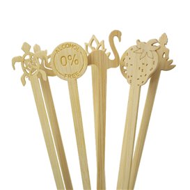 Bamboo Stirrer Strawberry for Drink 18cm (600 Units)