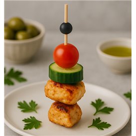 Bamboo Food Picks "Big Ball" Design Black 12,5cm in box (100 Units)  