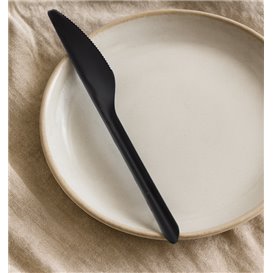 Reusable Knife in PP Black 17,8cm (50 Units)