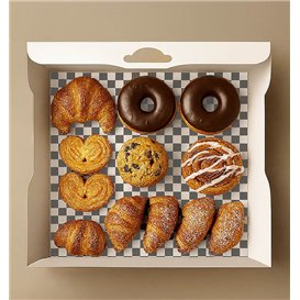 Paper Food Wrap Grease-Proof “Vichy” Black 28x31cm (1.000 Units)