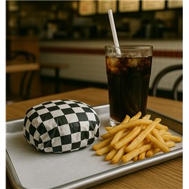Paper Food Wrap Grease-Proof “Vichy” Black 28x31cm (1.000 Units)