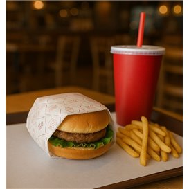 Eco Greaseproof Paper for Wrappling Red 30x30cm (1.000 Units)