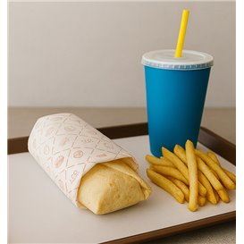 Eco Greaseproof Paper for Wrappling Red 30x30cm (1.000 Units)