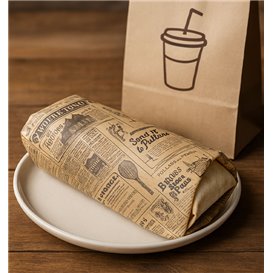 Paper Food Wrap Grease-Proof "Times" Kraft 28x34cm (4.000 Units)