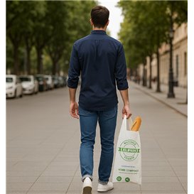 Bread T-shirt bag Translucent 30x60cm 14µm (100 Units) 