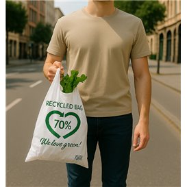 Reusable Plastic T-Shirt 80x90cm 50µm (50 Units)