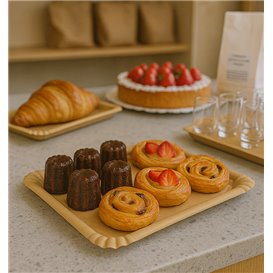 Paper Tray Rectangular shape Kraft 16x22 cm (100 Units)  
