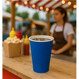 Cardboard Cup “Colores” Blue 600ml Ø9,4cm
 (320 Units)