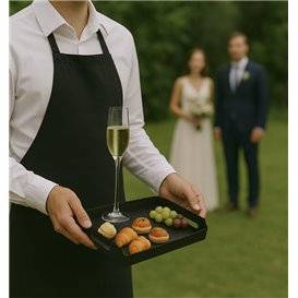 Paper Tray with Handles Rectangular shape Black 16x23 cm (100 Units)  