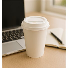 Lid for Paper Cup Hole White 7Oz Ø7,2cm (100 Units)