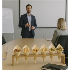 Bamboo Food Cones Holder 33,5x6x8cm (15 Stück)