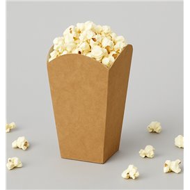 Paper Popcorn Box Large Size Kraft 150g 8,7x13x20,3cm (25 Units)