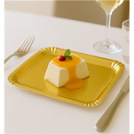 Paper Tray Rectangular shape Gold 16x22 cm (100 Units)  