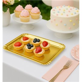 Paper Tray Rectangular shape Gold 16x22 cm (100 Units)  