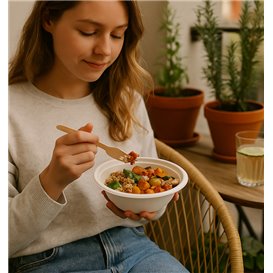 Sugarcane Bowl White 350ml Ø13,5cm (500 Units)