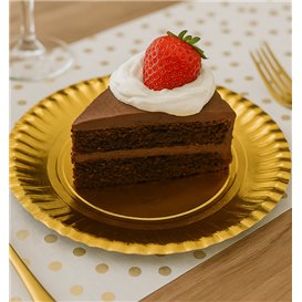 Paper Plate Round Shape Gold 21cm (100 Units)  