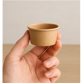 Kraft Cardboard Sauce Cup 75ml Ø7,3cm (50 Units)