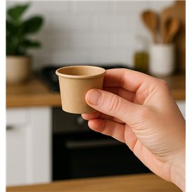 Kraft Cardboard Sauce Cup 30ml Ø4,3cm (1.000 Units)