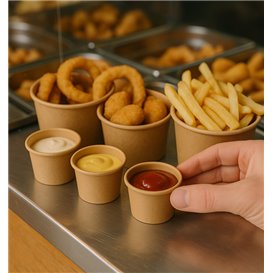 Kraft Cardboard Sauce Cup 30ml Ø4,3cm (1.000 Units)