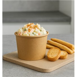 Kraft Cardboard Sauce Cup 100ml Ø7,3cm (50 Units)