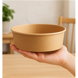 Salad Bowl Kraft-Kraft Cardboard 1.000ml Ø16,6cm (300 Units)