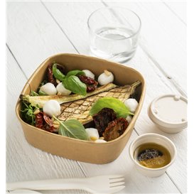 Paper Container Kraft Square 750ml 17x17x5cm (300 Units)