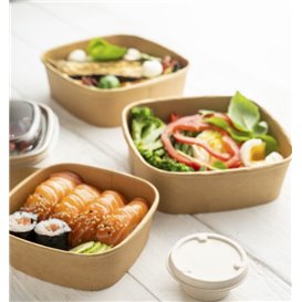 Paper Container Kraft Square 750ml 17x17x5cm (50 Units)