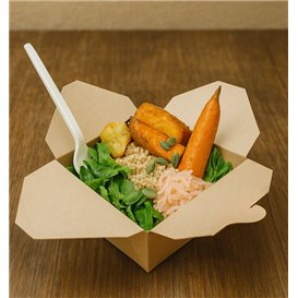 Bamboo Paper Food Box Kraft 16x14x6,5cm 1800ml (50 Units)