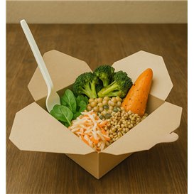 Bamboo Paper Food Box Kraft 14x12x6,5cm 1300ml (50 Units)
