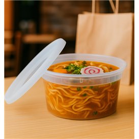 Plastic Container in PP with Lid Transparent "Deli Range" 480ml (240 Units)