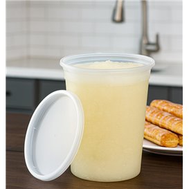 Plastic Container in PP with Lid Transparent "Deli Range" 960ml (240 Units)