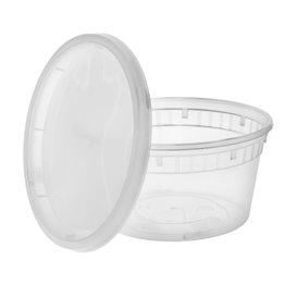 Plastic Container in PP with Lid Transparent "Deli Range" 360ml (240 Units)