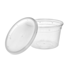 Plastic Container in PP with Lid Transparent "Deli Range" 480ml (240 Units)