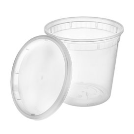 Plastic Container in PP with Lid Transparent "Deli Range" 720ml (240 Units)